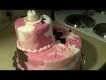 Pink Camouflage Birthday Cake with Cowboy Hat