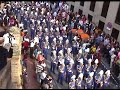 domingo de ramos con la hermandad de la borriquita antes de entrar en el paseo de santa fe con la banda de la salud de huelva