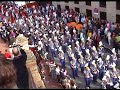 domingo de ramos con la hermandad de la borriquita antes de entrar en el paseo de santa fe con la banda de la salud de huelva
