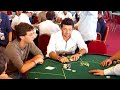 bruel raises to 400 utg with kq of spade.
everyone folds until the big blind that pushes all in for his remaining 27.000 chips and aj of suit !!

bruel, with about 8.000 of chips, does not understand that push (neither do i!!), and folds his kq.