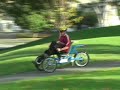 Solar charged Electric tricycle rides around town Solar charged Electric tricycle rides around town