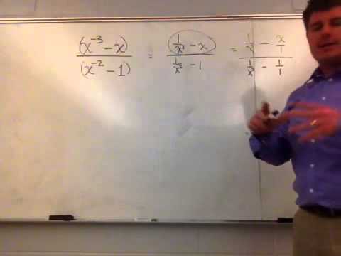 how to eliminate negative exponents in a fraction