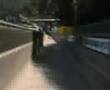 Inline skating downhill in bobrun