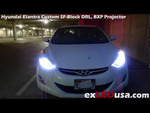 exLED Hyundai Elantra Custom LED SF-Block DRL, BXP Projector