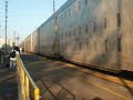 BNSF Autorack Plows Through The Amtk Station at Stockton, Ca