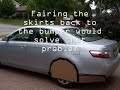 Tuft testing rear wheel skirts - Geo Metro aerodynamics Tuft testing rear wheel skirts - Geo Metro aerodynamics
