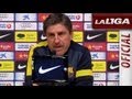 Rueda de prensa de Roura trás ser eliminados