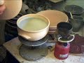 SIMON LEACH - waxing casseroles prior to glazing SIMON LEACH - waxing casseroles prior to glazing