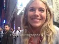 Sienna Miller signs autographs outside Broadway Theatre