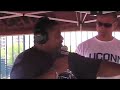 Uconn Football Players Tyler Lorenzen & Desi Cullen stop to talk to the On Air idiots