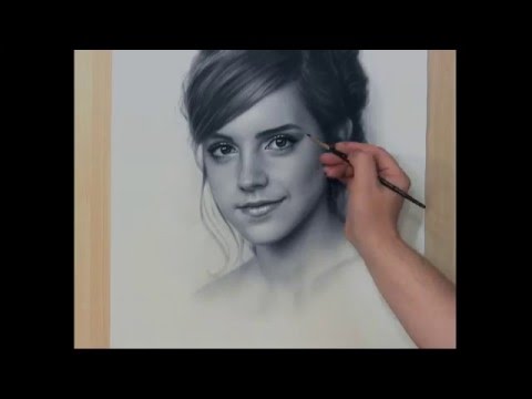Speed Drawing Portrait Emma Watson. Рисование портрета Сухая кисть
