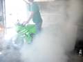 Motorcycle back tire burn off