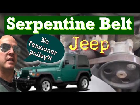 how to change serpentine belt jeep jk