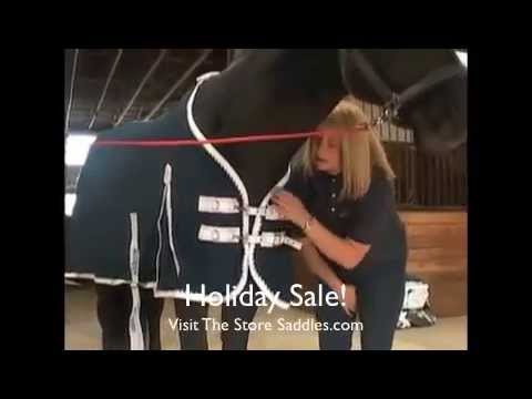how to fasten leg straps on a horse rug