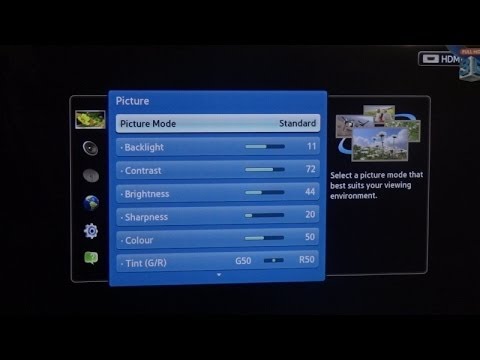 how to set tv picture settings samsung