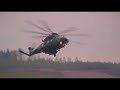 Finnish army helicopters flypast and landing