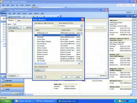 how to create distribution list in outlook