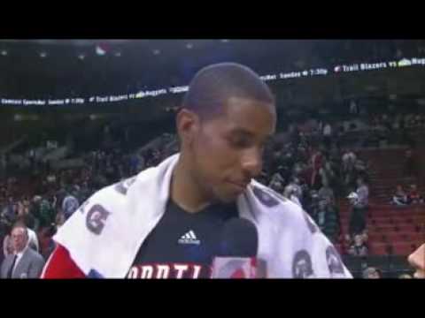 Lamarcus Aldridge post game interview 03-03-2010