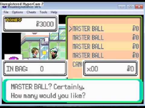 how to cheat master ball in pokemon emerald