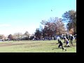 pat dives full extenstion to catch the game winning conversion for st thomas more to go to the westside championship stm drove 80 yards in 1:54 to come back and win