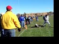 pat dives full extenstion to catch the game winning conversion for st thomas more to go to the westside championship stm drove 80 yards in 1:54 to come back and win