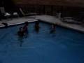 stripping in the pool!