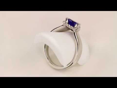 Christopher Michael Designed .94 Carat Trilliant Tanzanite Ring With Diamond