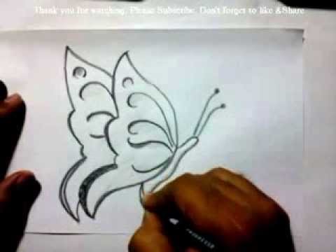 how to draw draw a butterfly