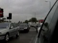 Grid-lock on A61 north bound. Ambulance struggles to get through on southbound road.