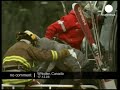 Passengers trapped inside gondolas after a tower partially collapsed