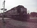 May 22, 2007: Perfect Timing! NS 19G takes a stop at CP Prescott to allow time for track work ahead to clear, then moves within minutes. Engines on 19G are NS Dash-9-40CW 9834, NS Dash-9-40CW 9348, and NS SD70M-2 2688. 19G cleared the crossing with just a few seconds to allow cars to pass before the gates dropped for 33A eastbound. 33A had the best horn I heard in awhile, one giant blast which lasted about 23 seconds and 300 feet over the crossing. 33A's power includes NS SD70 2537 and NS Dash-9-40CW 9166.