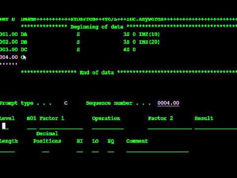 how to define compile time array in rpgle