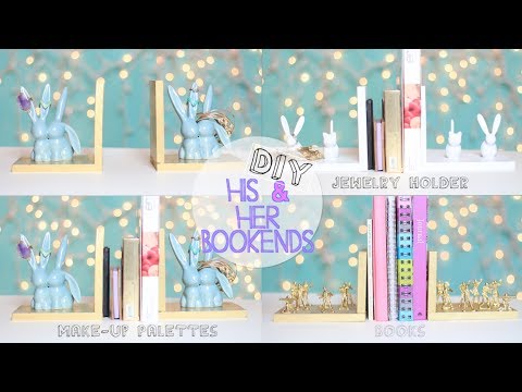 Make Bookends - His & Her Gift Decor: Makeup Palette, Jewelry Holder, DVDs