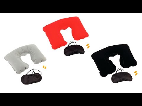 Set almohada antifaz tapones barato rojo