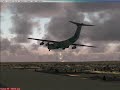C-141B Windy visual approach to crosswind landing