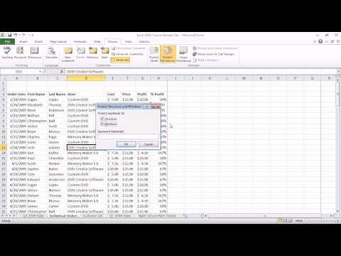 how to set password for excel