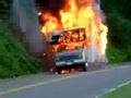 Motorhome catching fire