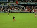 half-time warming up in the 1st game in HK, 2007 summer