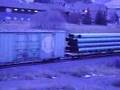 BNSF 983 Leads a LONG Construction Train North