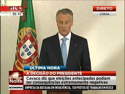 2013-07-10 Declaração ao país de Cavaco Silva depois da crise com a demissão irrevogável de Pau