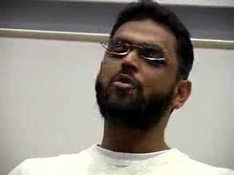 Begg - Moazzam Begg speaks to an audience of around 100 people at Goldsmiths' University London. The meeting was organised by Lewisham Stop The War Coalition.