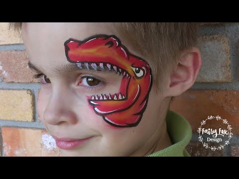 how to face paint a t-rex