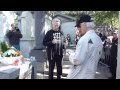 Ray Manzarek and Robby Krieger at Jim Morrison's Grave on 3rd July 2011 - Père Lachaise