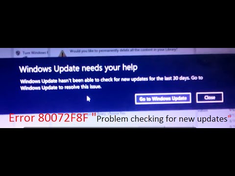 How to fix error 80072F8F