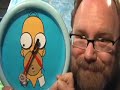 homer simpson of the simpsons funny  collectible vintage clock reviewed by product guru michael mozart of jeepersmedia jeepers media.
funniest of the funny homer simpson clocks.
homer simpson cartoon collectibles have become very hot on the collectible market. simpsons collectors are looking more for homer simpson than bart simpson lisa simpson marge simpson or any of the other simpsons characters.

michael or mike mozart of jeepers media jeepersmedia has a collection of over 50,000 vintage products and designs toy seasonal and household products for a living. simpsons licensed products will have many more videos or mini simpsons movies on you tube. not only will they feature official licensed product reviews for the simpsons episodes, but i'll have toys from beavis and butthead south park family guy king of the hill and more!! some will have cat vs mouse telephone pranks homer j. simpson dan castellaneta marge simpson bart simpson maggie simpson grandpa simpson mona simpson jackie bouvier snowball ned flanders mister burns mr. burns waylon smithers seymour skinner krabappel the krusty the klown show itchy & scratchy show itchy and scratchy show sideshow bob kang and kodos snake montgomery burns comic book guy homer simpson professor frink gil gunderson santa's little helper groundskeeper willie bart simpsons opening sequence fox television network toys the tracey ullman show.if you like the simpsons, i have three of the funniest ever product videos on you tube! the first is a funny, moving eye, homer simpson clock! homer's eyes follow a donut on the second hand! d'oh! the second is a belly dancing action figure in a towel of homer simpson singing 