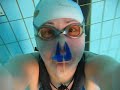 Having fun in the pool
