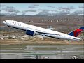 The Delta Spirit Boeing 777-200LR departs LAX