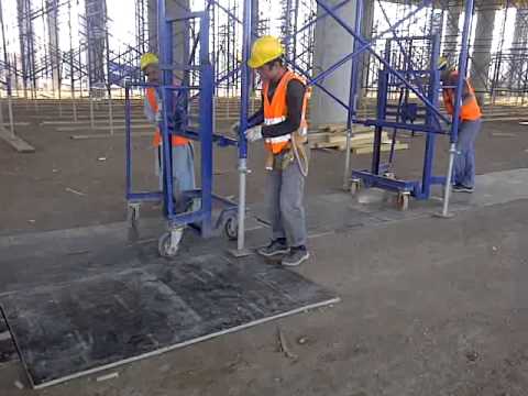 Table formwork removing at site.