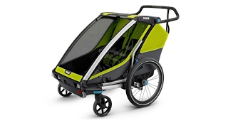 Мультиспортивная коляска Thule Chariot Cab для 2 детей, серо-салатовая - изображение 4