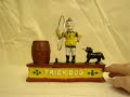 Repro Hubley Trick Dog Clown Cast Iron Mechanical Bank